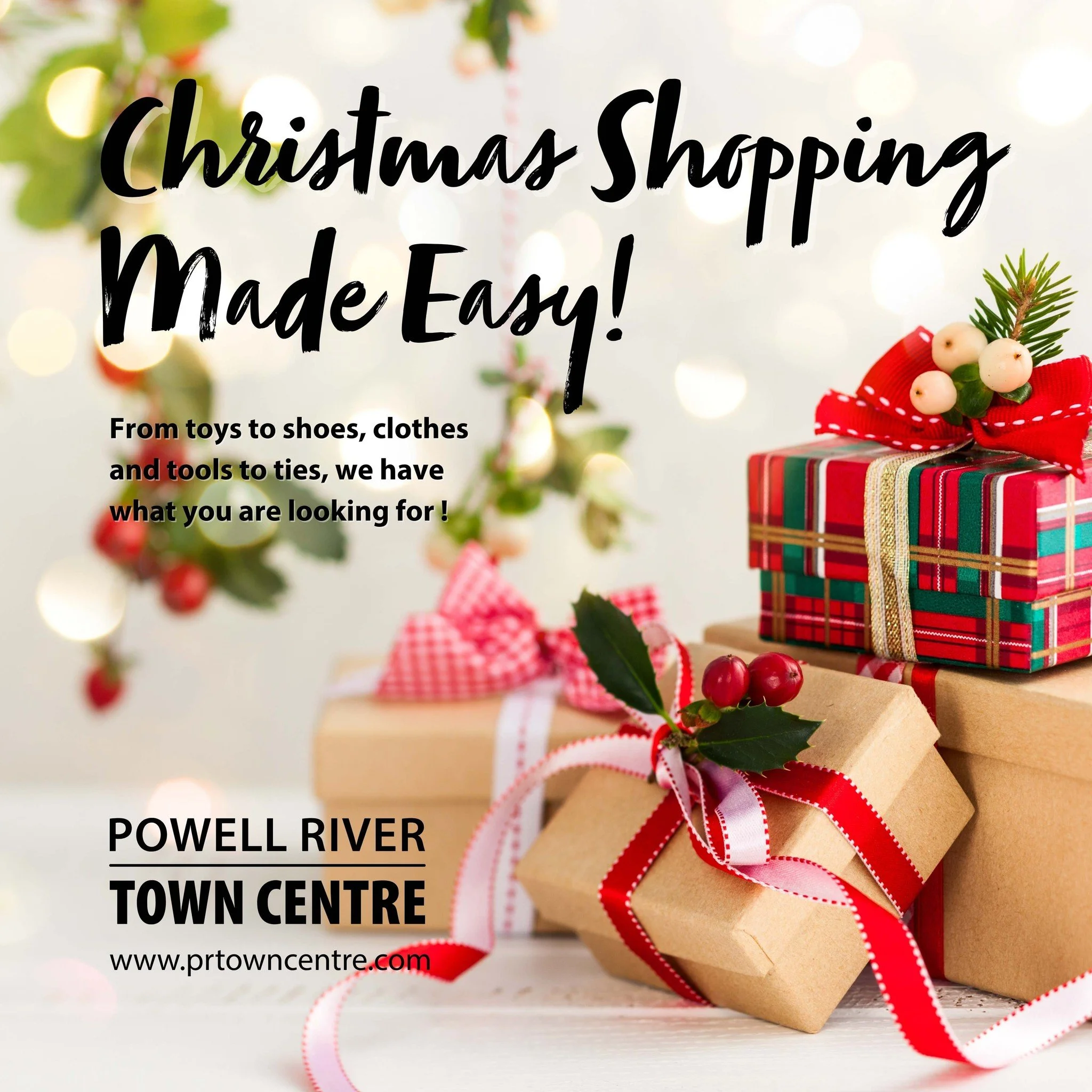 With so many options and great shops to serve you, Powell River Town Centre has what you are looking for this Christmas!