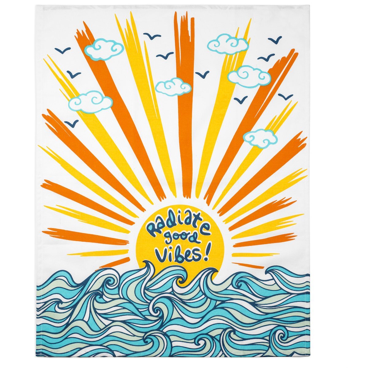 Radiate Good Vibes kitchen towel