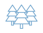 Icon representing Rest Co.'s seven acres of scenic Catskills property with wooded landscapes and natural beauty for weddings.