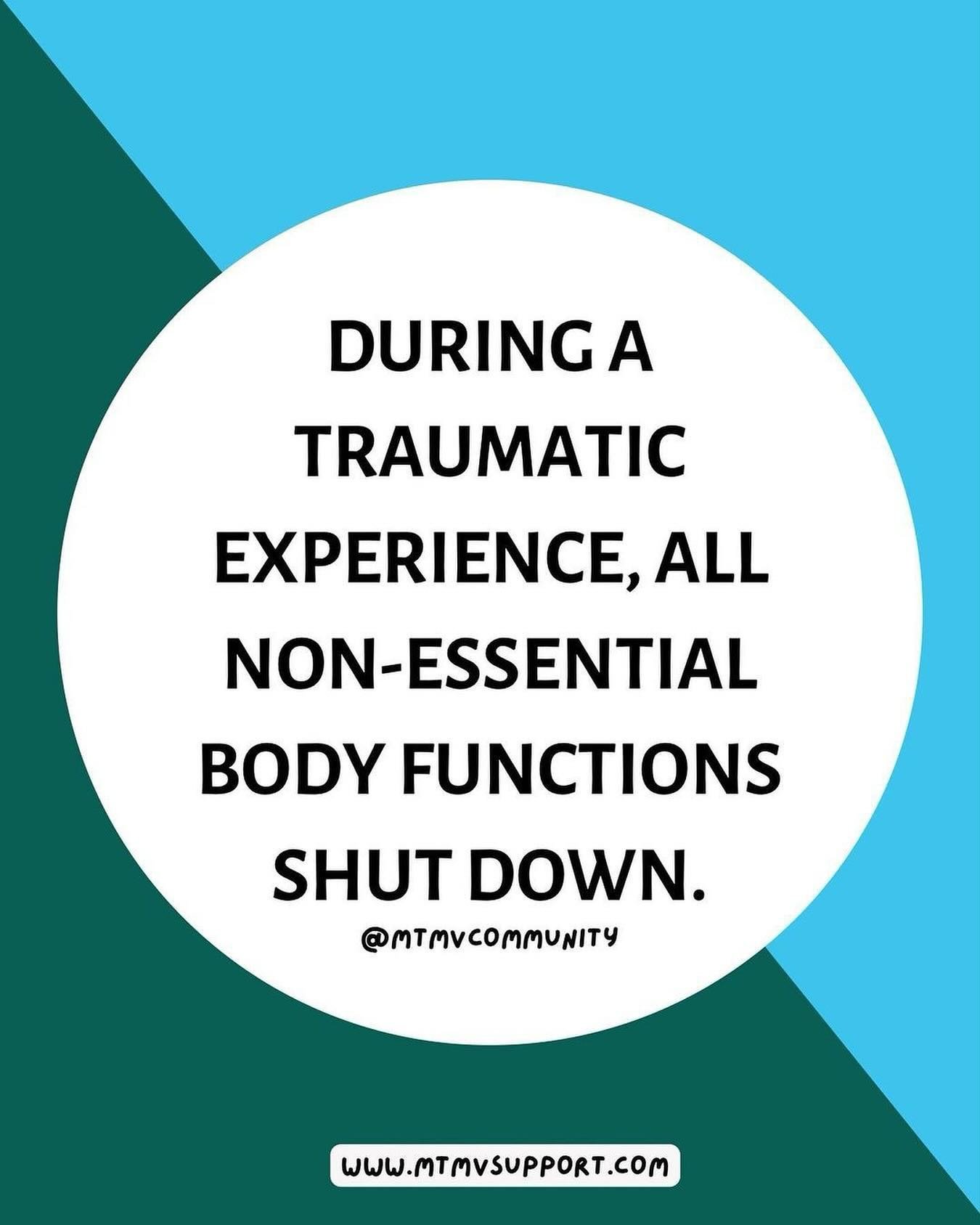 When we feel a threat to our survival, our body&rsquo;s natural reaction to danger is activated. Part of that chain reaction is the temporary pause of non-essential body functions to allow all your energy and resources to go towards immediate surviva