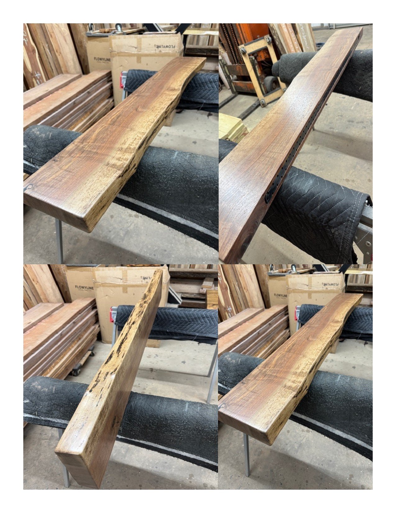 Kiln Dried Live Edge Black Walnut Floating Mantel Shelf