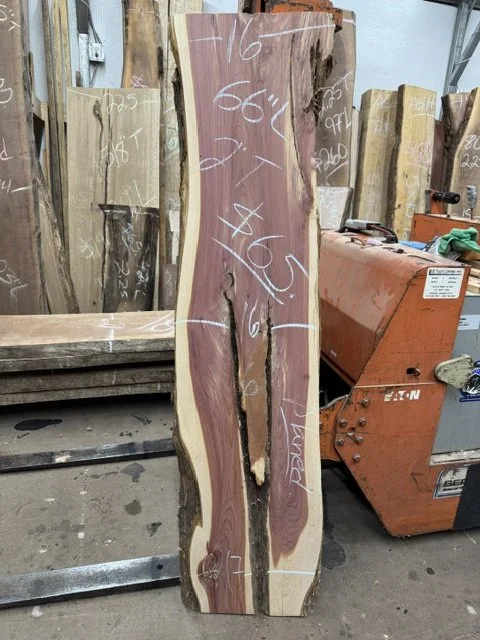 Kiln Dried and Surface Planed on 2 sides Eastern Red Cedar Live Edge Slab