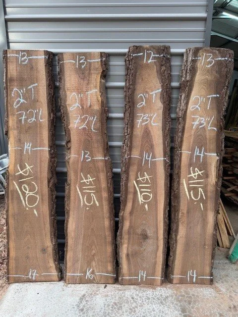 Kiln Dried Black Walnut Live Edge Slabs