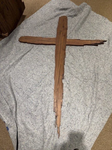 5 1/2 foot tall Walnut cross