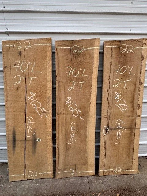 Kiln Dried White Oak Live Edge Slabs