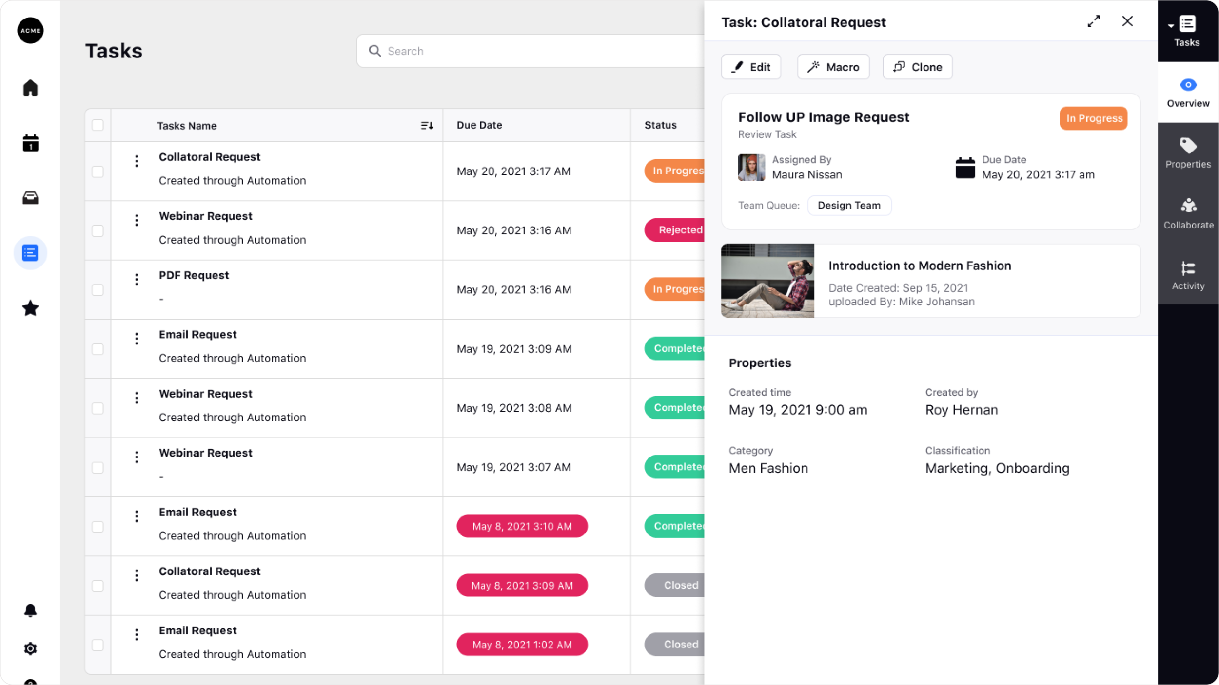 Tasks With Detail Open
