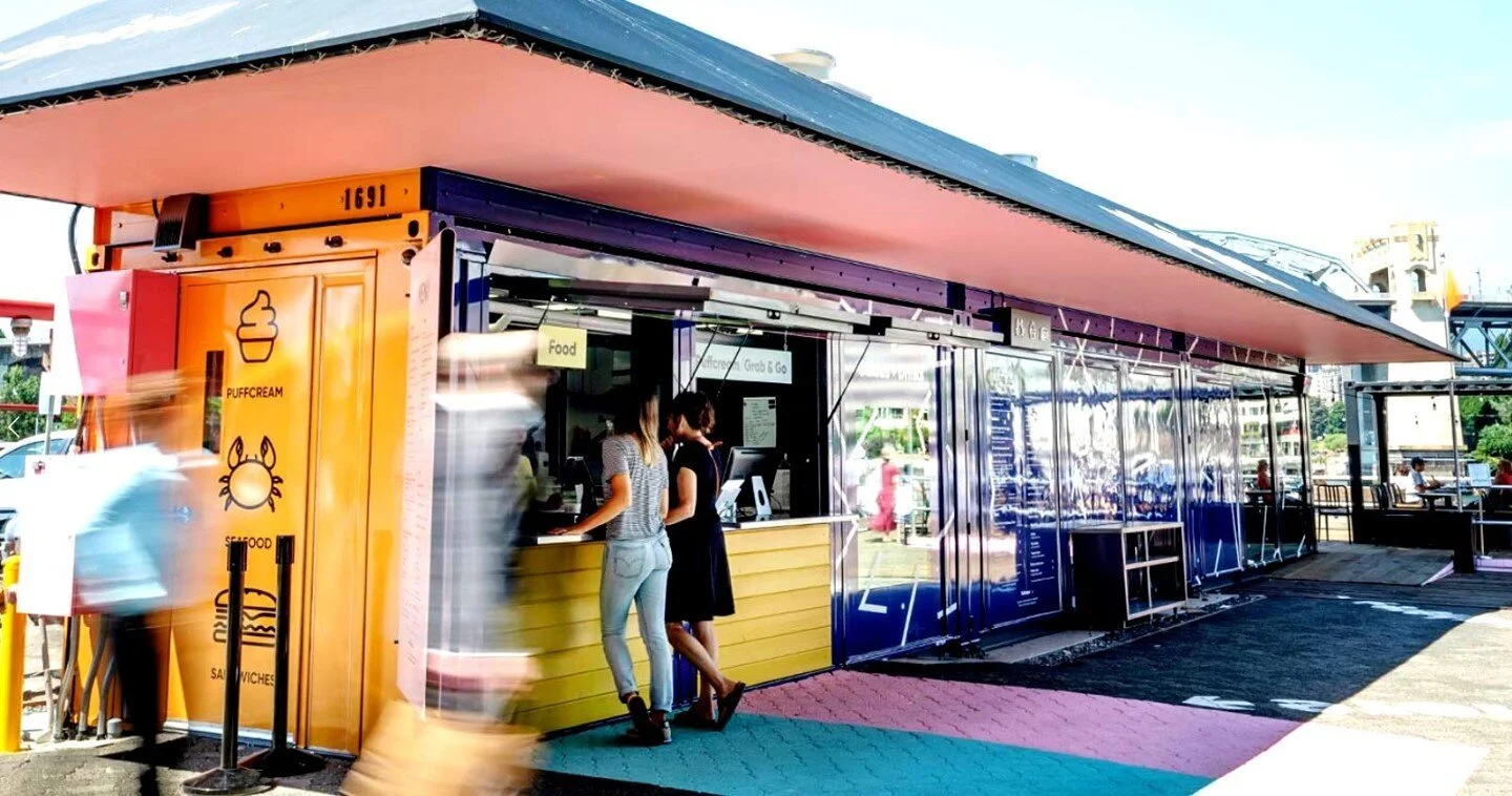 What do you see? Gourmet take-out or shipping containers? The answer- both. The team at @popinavancouver wanted to convert shipping containers into a full-serve, vibrant restaurant in the heart of Granville Island. We had a great time being a part of
