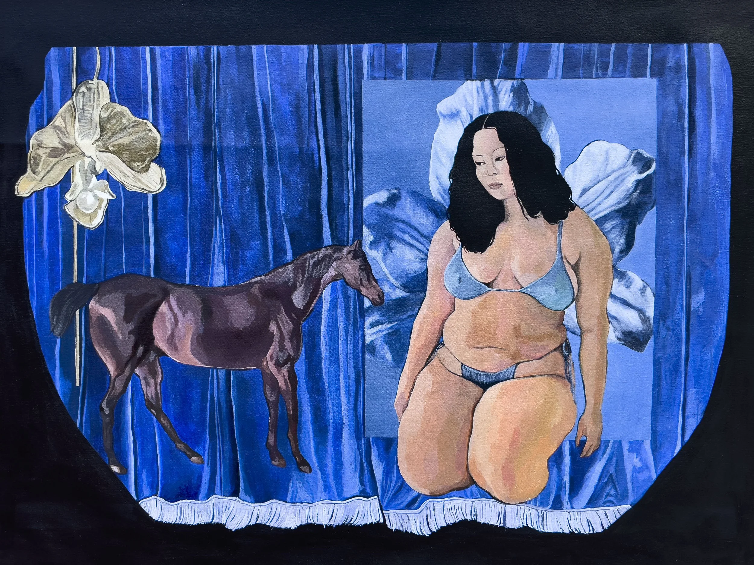 Blue Velvet,
Acrylic paint on canvas, 
69 x 49 cm