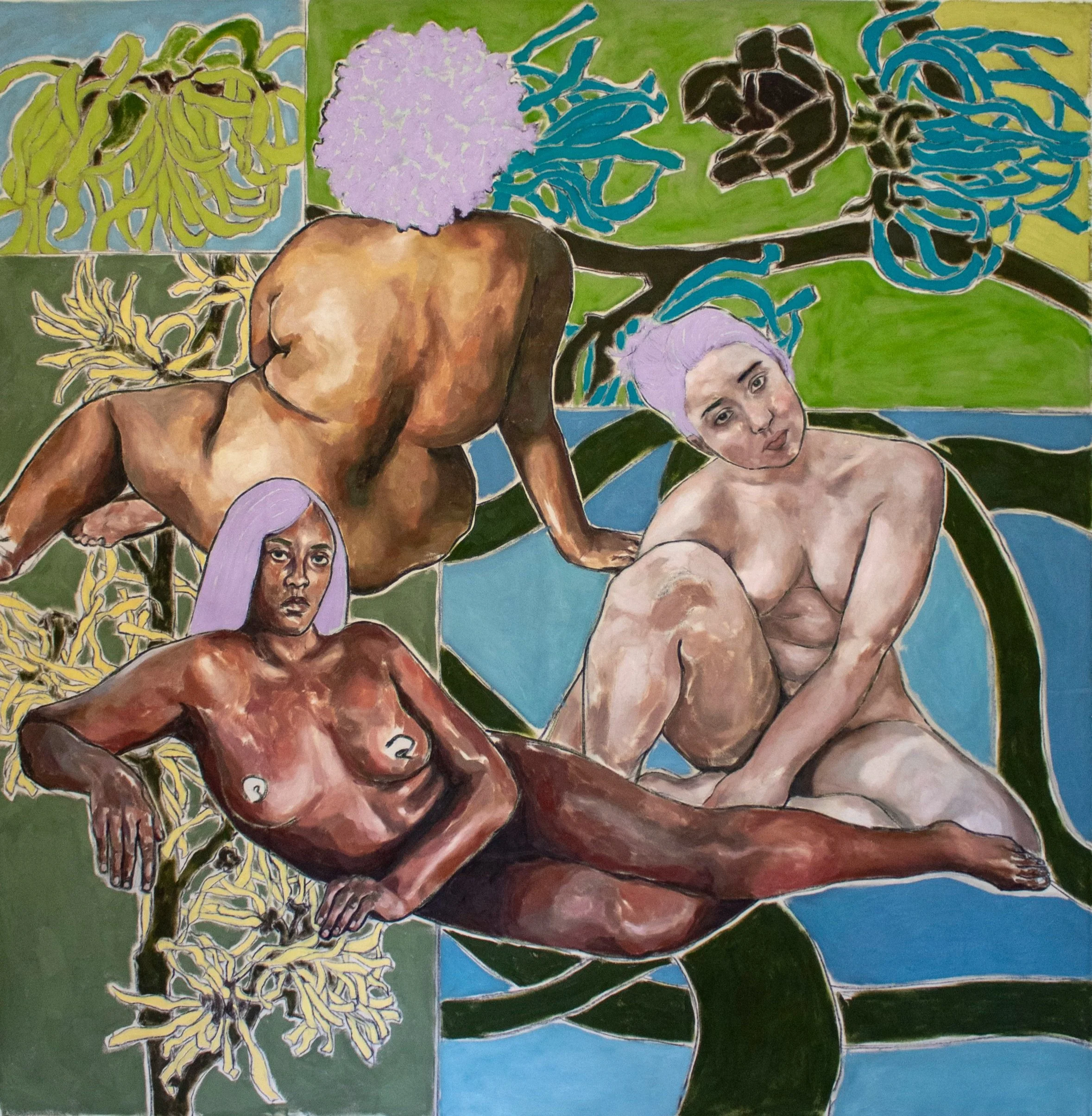 A Place To Heal (SOLD),
Oil paint, acrylic paint and charcoal on canvas,
136 cm x 137 cm 