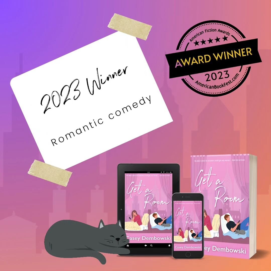 🥳🥳🥳🥳🥳

Received some amazing news last night! Get A Room is the 2023 American Fiction Awards Winner for Romantic Comedy!!

If you like enemies to lovers, banter, millennial nostalgia (hello *NSYNC reunion!), fake dating, and a twist on only one 