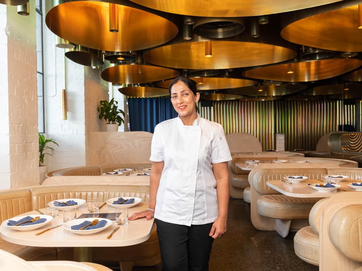 Chef Manpreet Sekhon, the Curry Queen, in the Elchi dining room