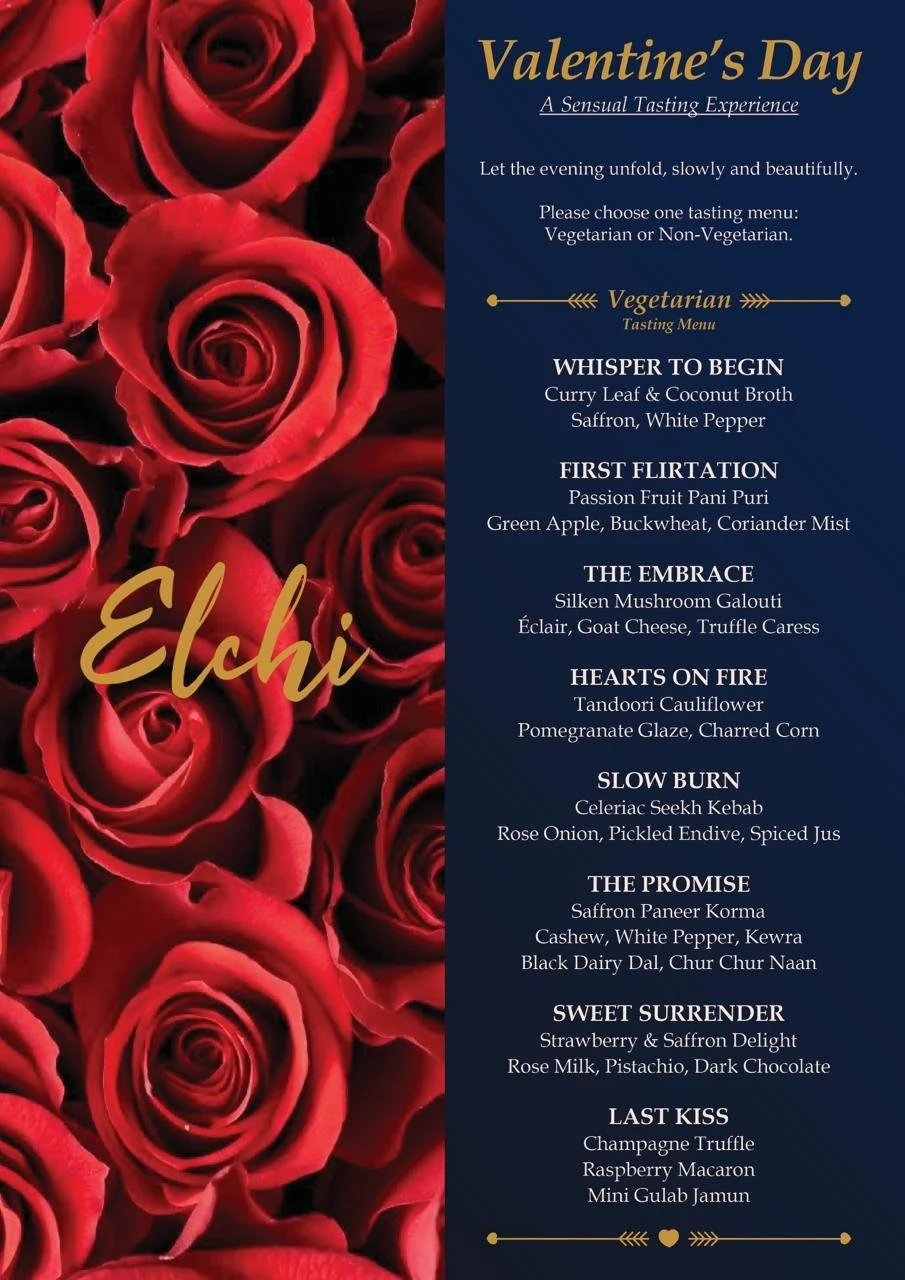 Elchi Valentine's Day vegetarian tasting menu