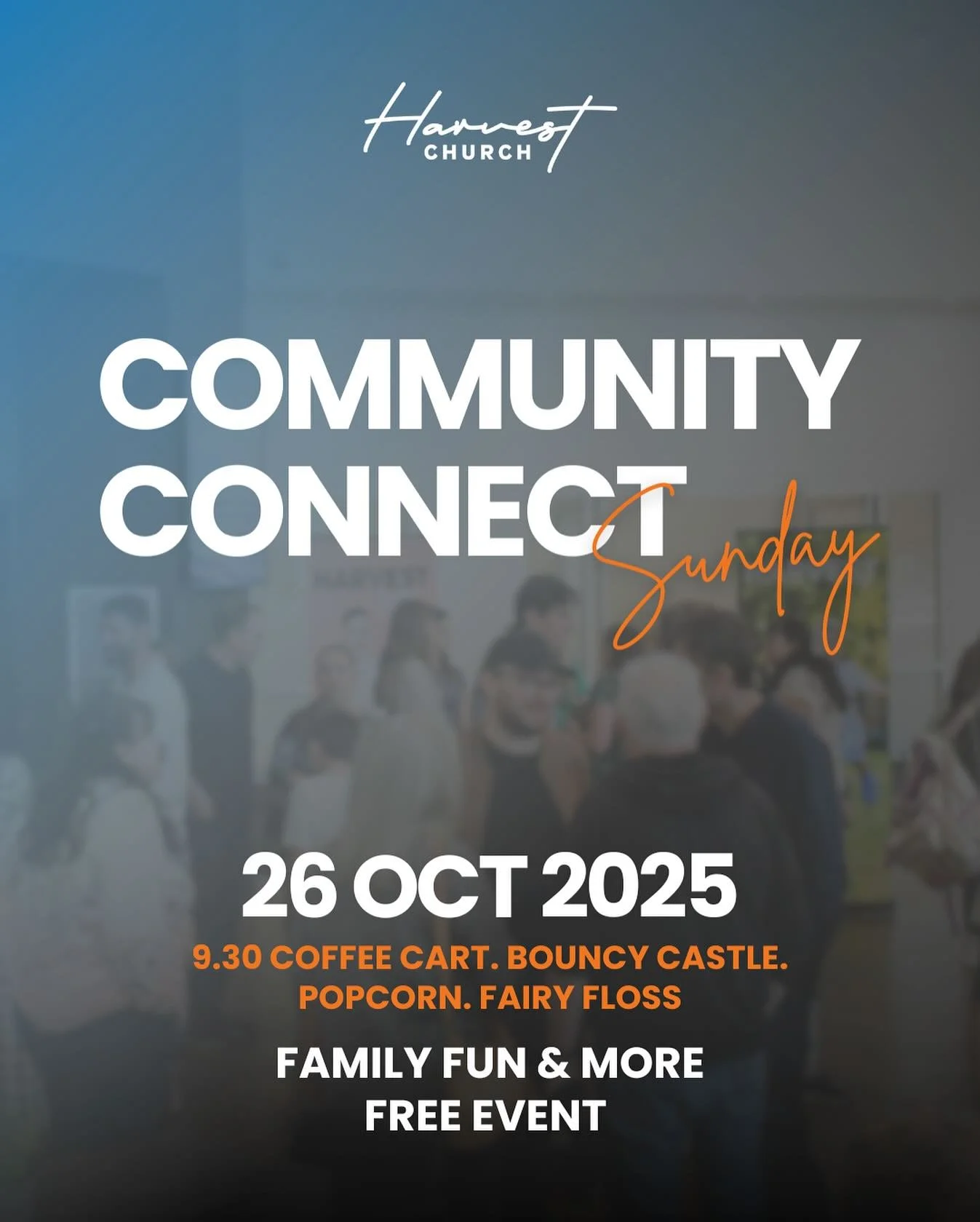 We can&rsquo;t wait to see you at our next COMMUNITY CONNECT SUNDAY!! ✨✨

Put this date in your diary and be sure to come along and enjoy a fun morning with us!

Can&rsquo;t wait to see you there! 

#harvest #worship #family #presence #connect #adela