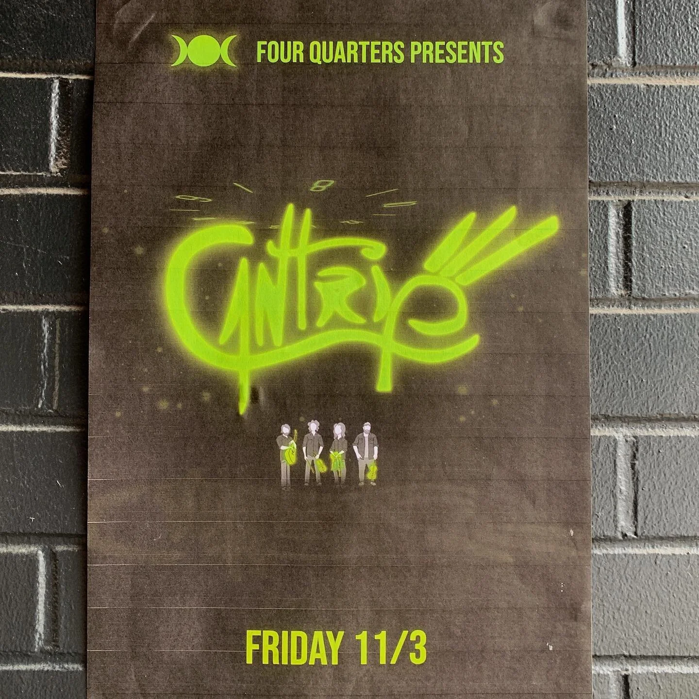 It&rsquo;s on the wall! We&rsquo;ll see you Friday November 3rd at @4quartersbrew for the drop of our collaboration. We&rsquo;ll play two sets at 7pm and Cantrip (the beer) will be for sale! If you like porters, local vermont rasberries and sea kelp 