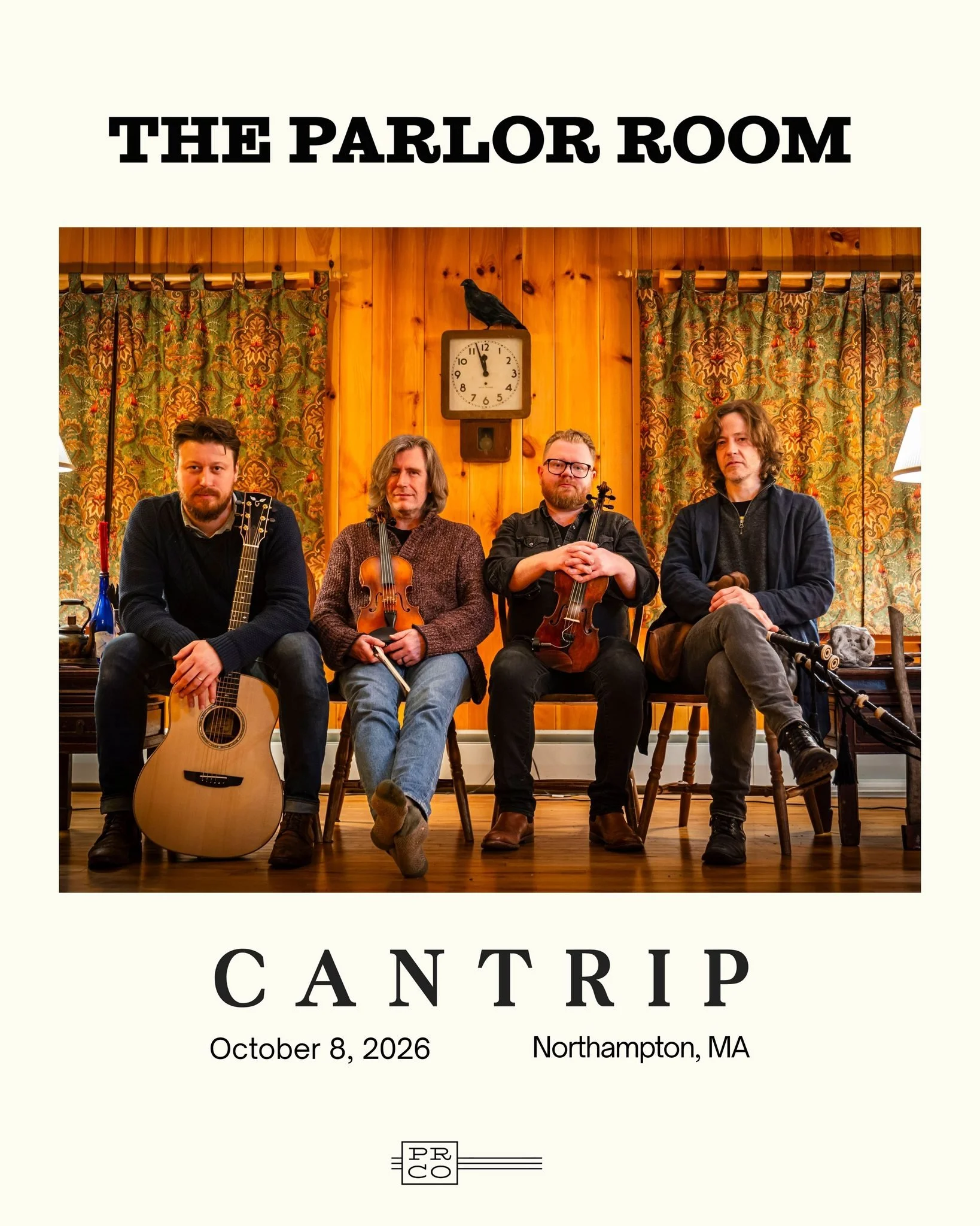 Our tour kicks off tonight in #northamptonma! See you at @parlorroommusic at 7:30pm!

#herewego #fireandwine #cantripband #scottishband