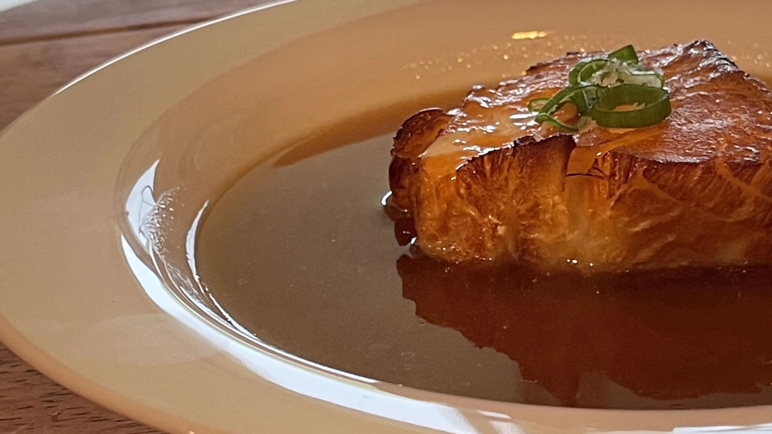 Earthy Tea Smoked Sea Bass with Bright Broth — f00d