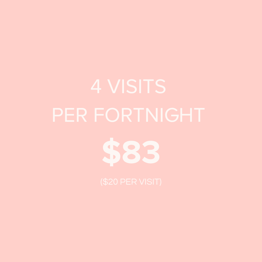 4 classes per fortnight for $80.