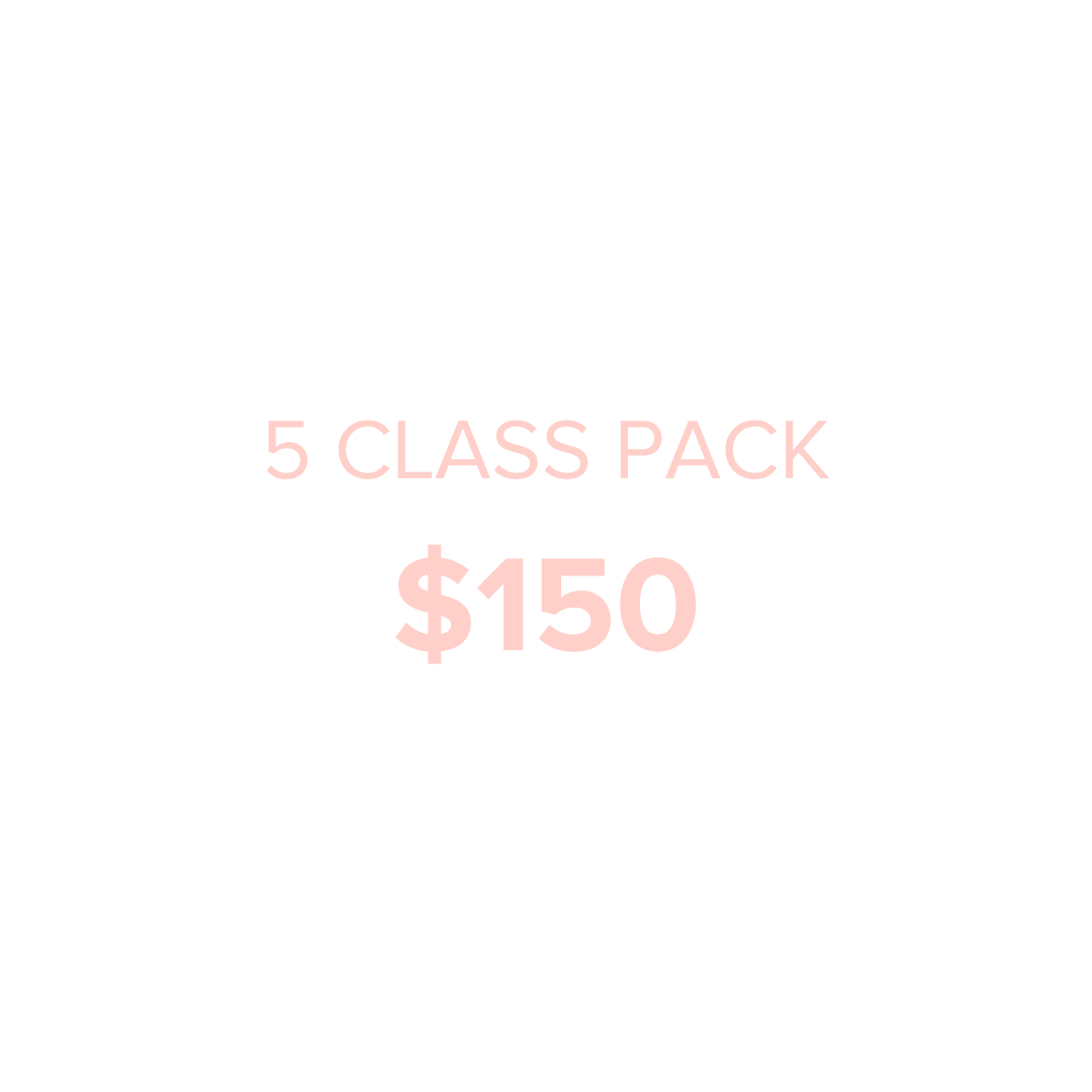 Text promoting a special offer for a 5-class pack for $150.
