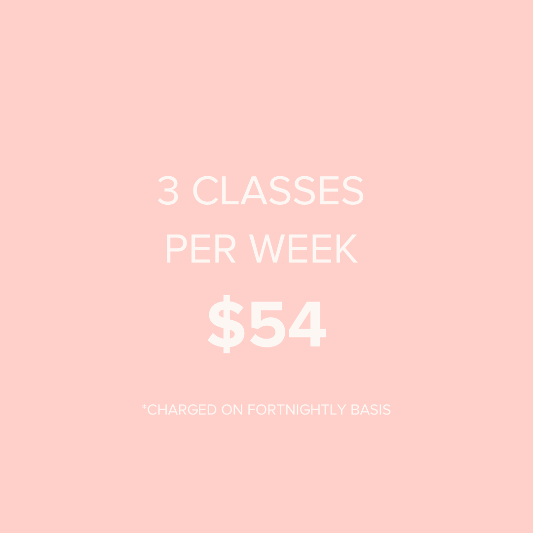 Promotion for four classes at $80, information about class frequency and pricing.