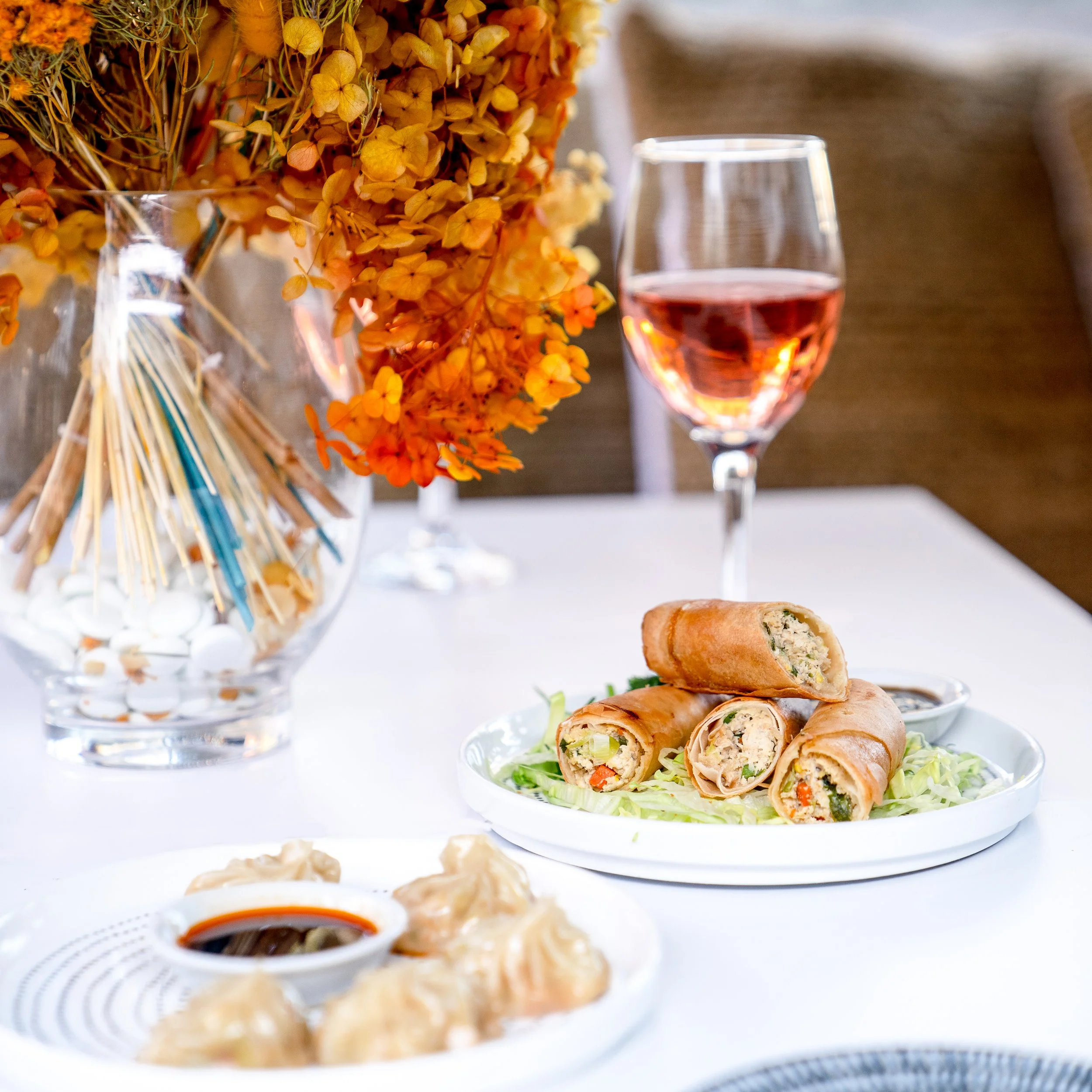Duck Spring Roll and Prawn & Pork Dumpling