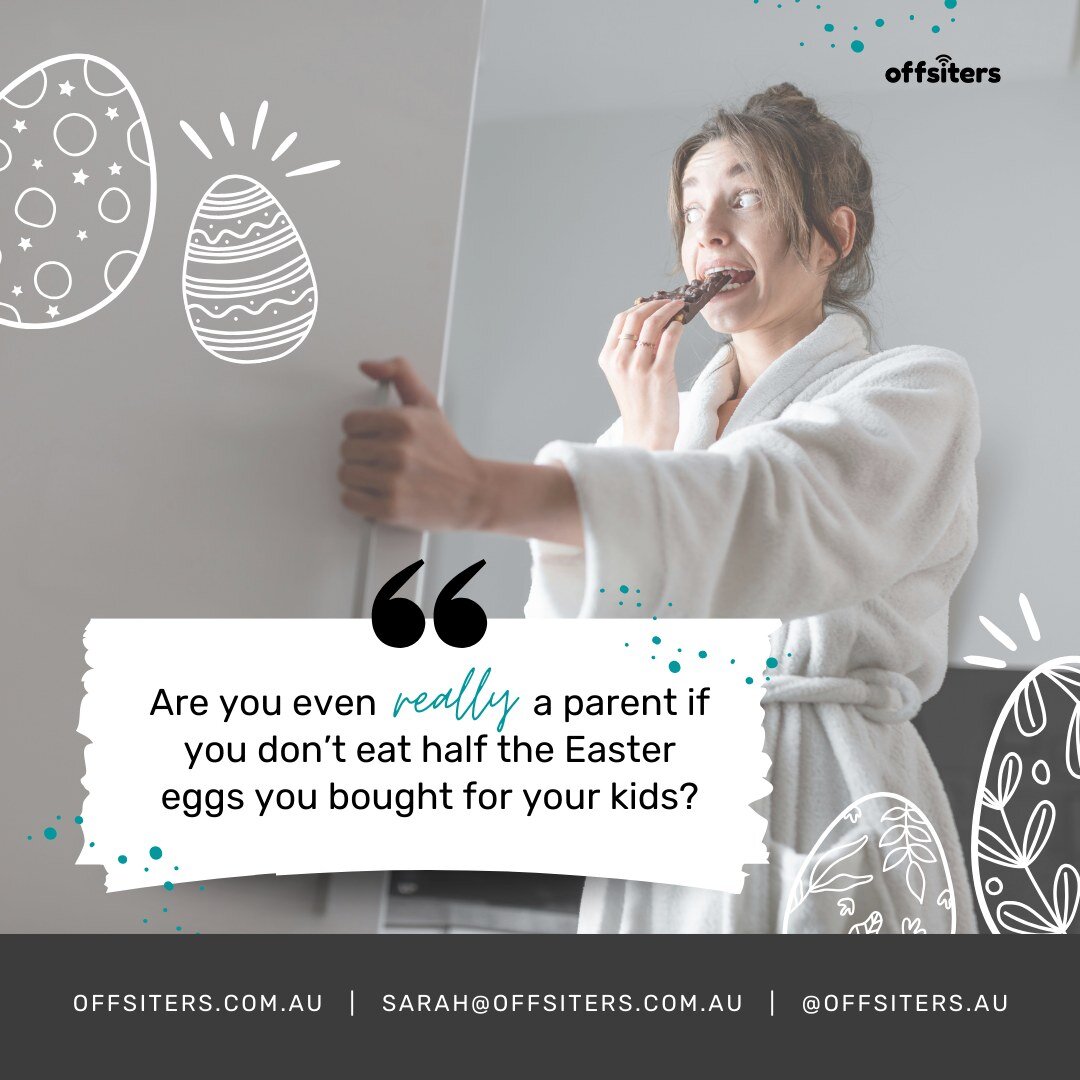 Is it even parenting if you don't sneakily
devour half of your kid's Easter egg stash? 🐰🍫

#Easter2024 #HealthTech
#VirtualAssistant #Halaxy
#PowerDiaryPartner #VirtualAssistant #Offsiters #VA
#RemoteAssistant
#AlliedHealthTips #HalaxyTips
#AlliedH