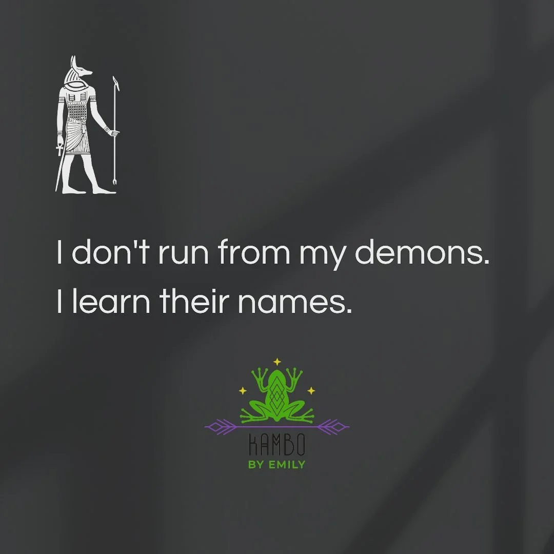 What are 𝘺𝘰𝘶 running away from? ⁣
⁣
An important part when I share kambo with others is learning about what others are actively avoiding or trying to 𝗿𝘂𝗻 from.⁣
⁣
What comes up for you when you&rsquo;re in the presence of your fears? Your failu