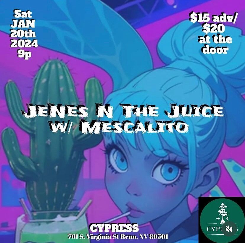 Tickets ($15 advance, $20 door) are still available for our show THIS SATURDAY (1/20) at @cypress.reno 

We go on at 9 and are followed by Jenes n the Juice @jenesnthejuice  See you there!

https://www.tixr.com/groups/cypressreno/events/jenes-n-the-j