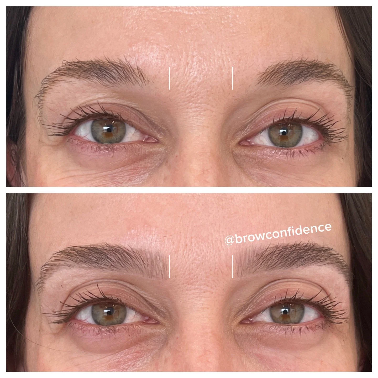 A common brow concern is a brow gap that&rsquo;s too wide, making the brows appear too short.

For this BC Transformation, I used a hard brow pencil (or a brow pen) to extend both brows to their ideal starting points by adding fine hairstrokes. This 