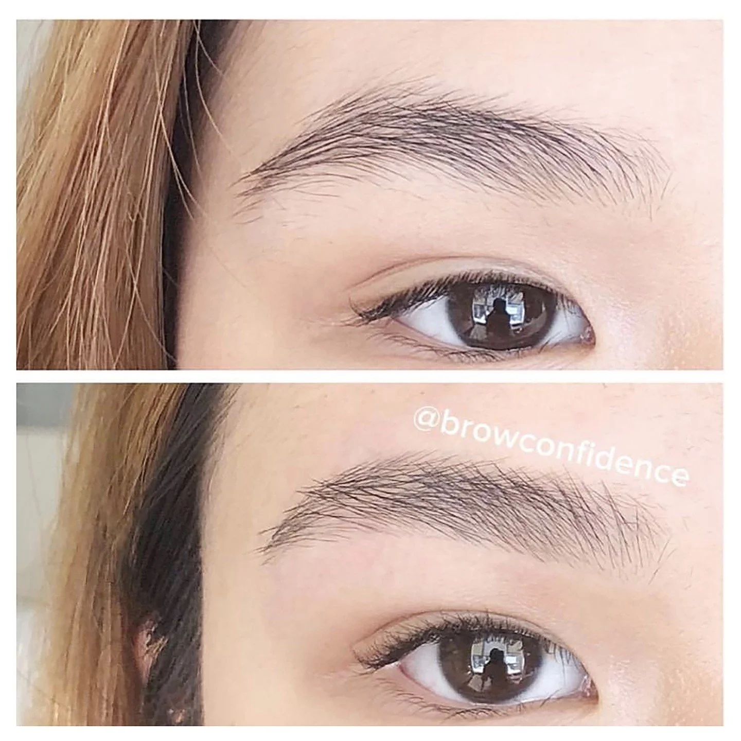 Brow confidence doesn&rsquo;t come from more makeup. It comes from the right structure.

Here I removed just a few hairs to reveal a shape that looks even fuller. By adding a few subtle hairstokes, this structure gives the illusion of a lifted brow a