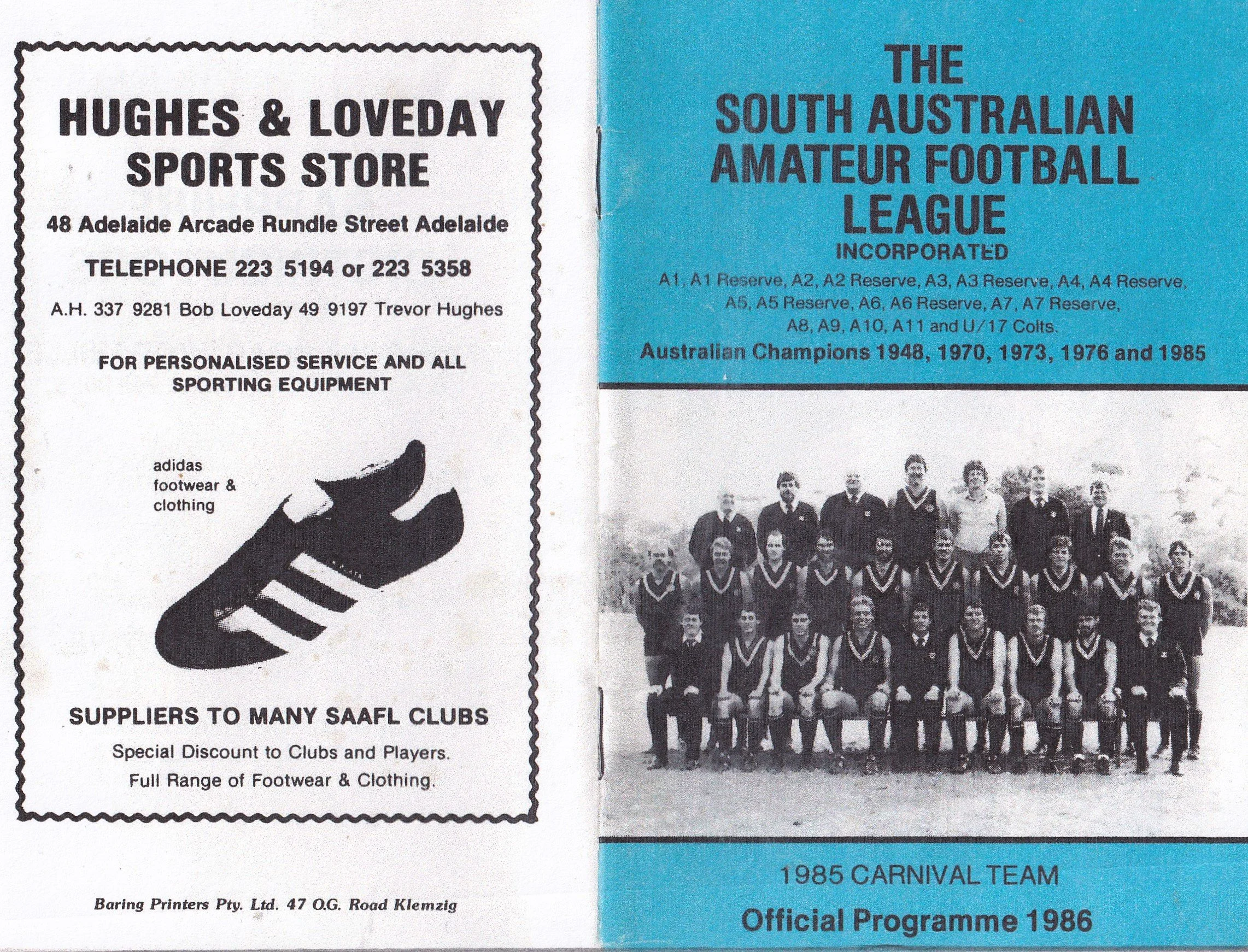 1986 Official Programme