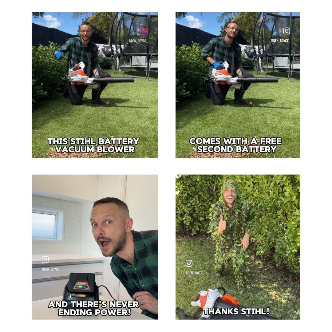Stoked to have partnered with the awesome @ben_boyce_ for STIHL's latest promotion: get a FREE second battery! 🔋🔋🔋

Go check his page out to see some backyard tidying (... and a wee bit of camouflage 😶&zwj;🌫️🌳). 

#stihlnz #neverendingpower
