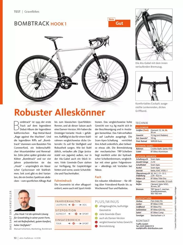Our HOOK 1 in “Aktiv Radfahren” Magazine (Germany)