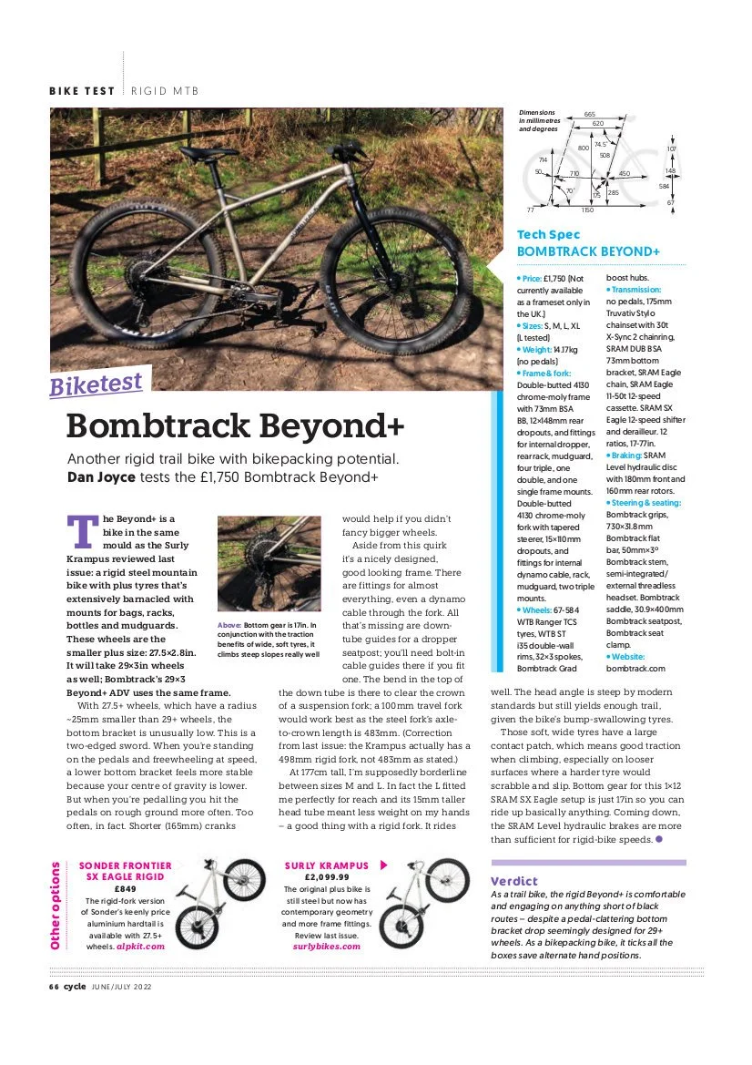 Our BEYOND+ at “Cycle Magazin” (UK)