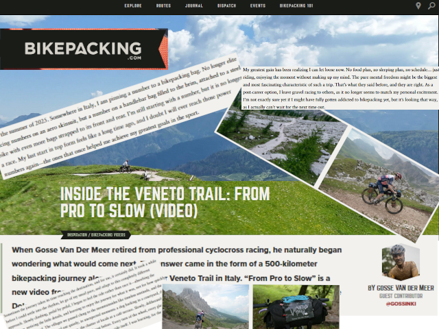 FROM PRO TO SLOW at “bikepacking.com” (US)