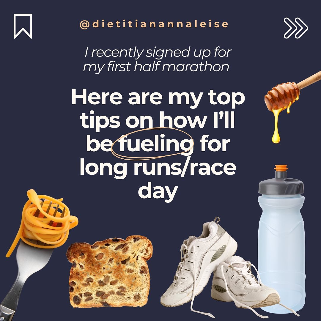 Who else is gearing up for the @runawaysydneyhalf 🏃🏻&zwj;♂️in a few weeks? 

If you&rsquo;re feeling uncertain about how to fuel 🔥for the day, this post is here to help you out 🥯🥪

With proper fueling, you can improve performance, prevent injuri