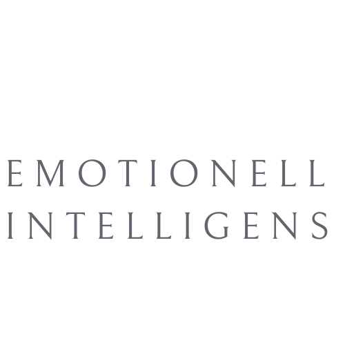 Texten 'Emotionell intelligens' på en svart bakgrund.