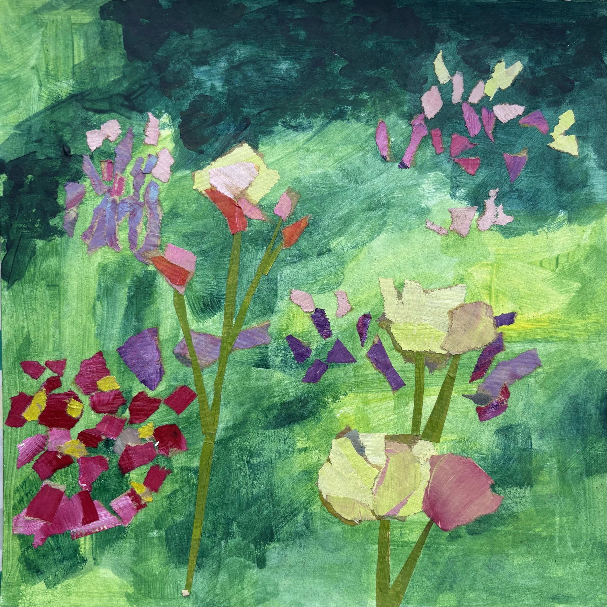 Bloemknipsel, acryl op papier, 30x30 cm, 2026
