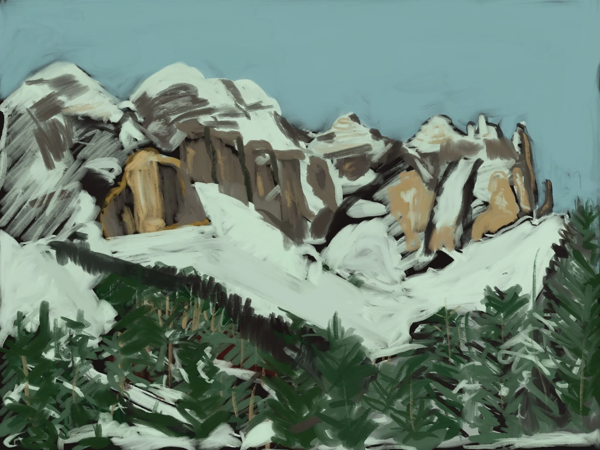 iPad drawing Herzebner Almwirt 2026