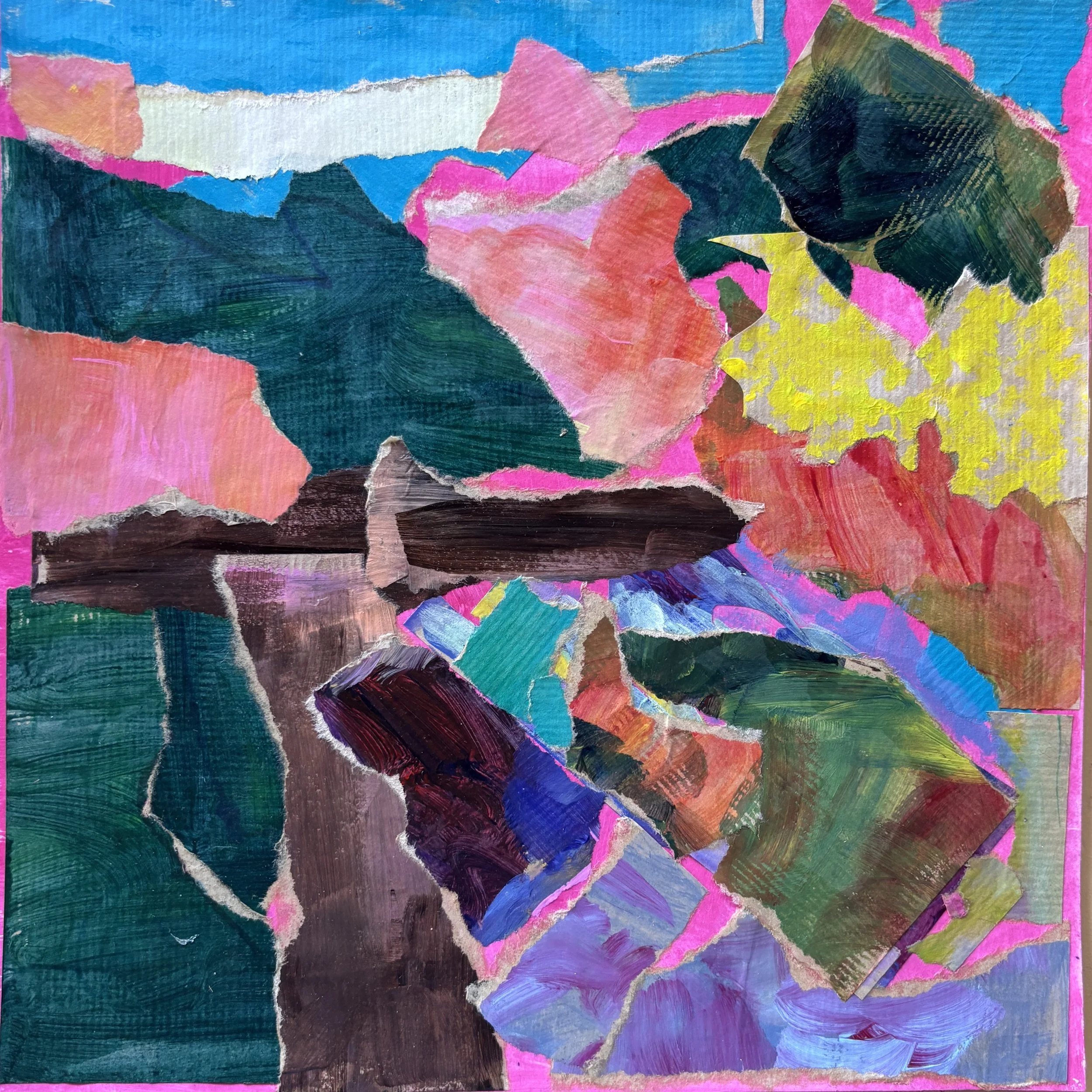 Zomertijd, acryl op papier, 30x30 cm, 2026