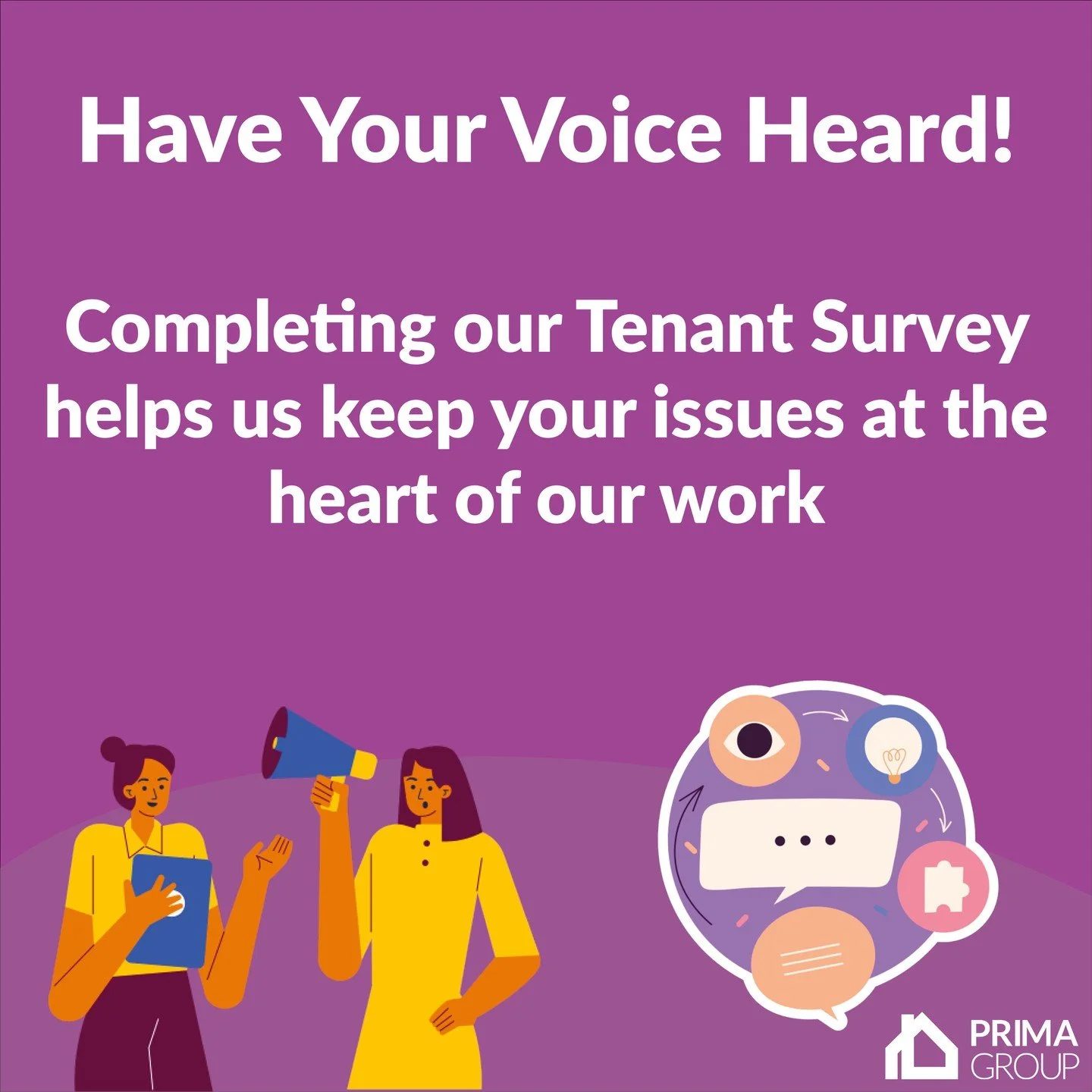 Every year, we ask our customers how well we’re doing in providing good quality homes and services. We do this through our Annual Tenant Survey, which has been sent out over the past few weeks by text or email.
Your feedback is really importan
