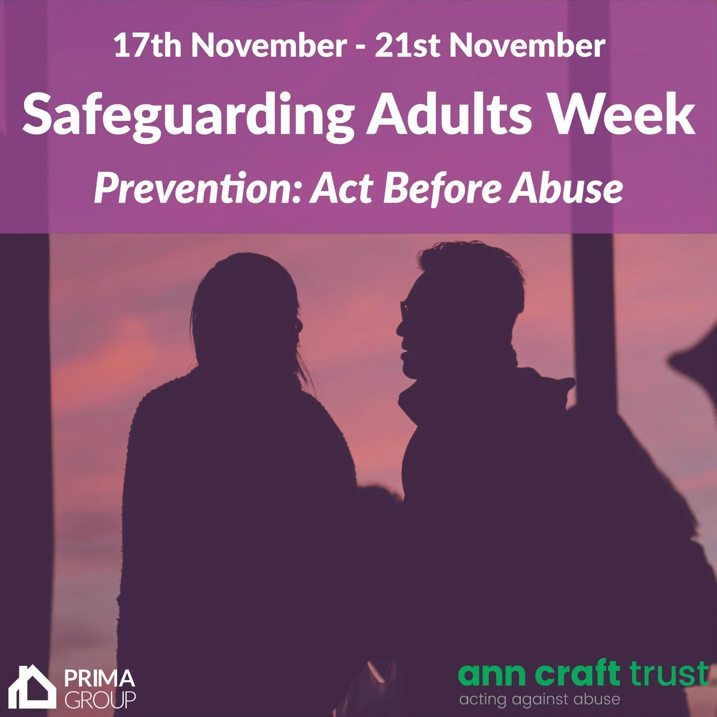 This week, we&rsquo;re joining @anncrafttrust in raising awareness of key safeguarding issues for #safeguardingadultsweek, and promoting best practice to make people feel safe, supported, and empowered.

For more information about adult safeguarding 