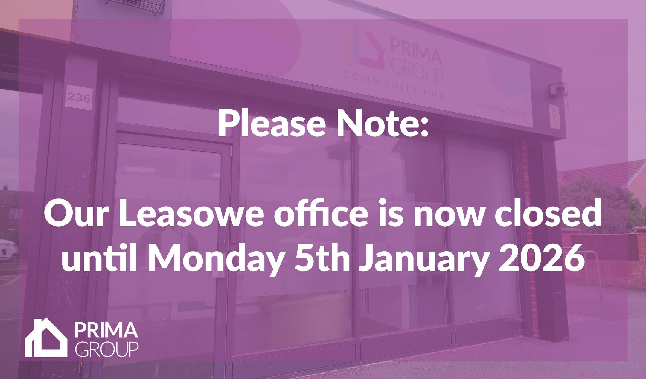 Please Note:

Our Leasowe office is now closed until Monday 5th January 2026.

Thank you.