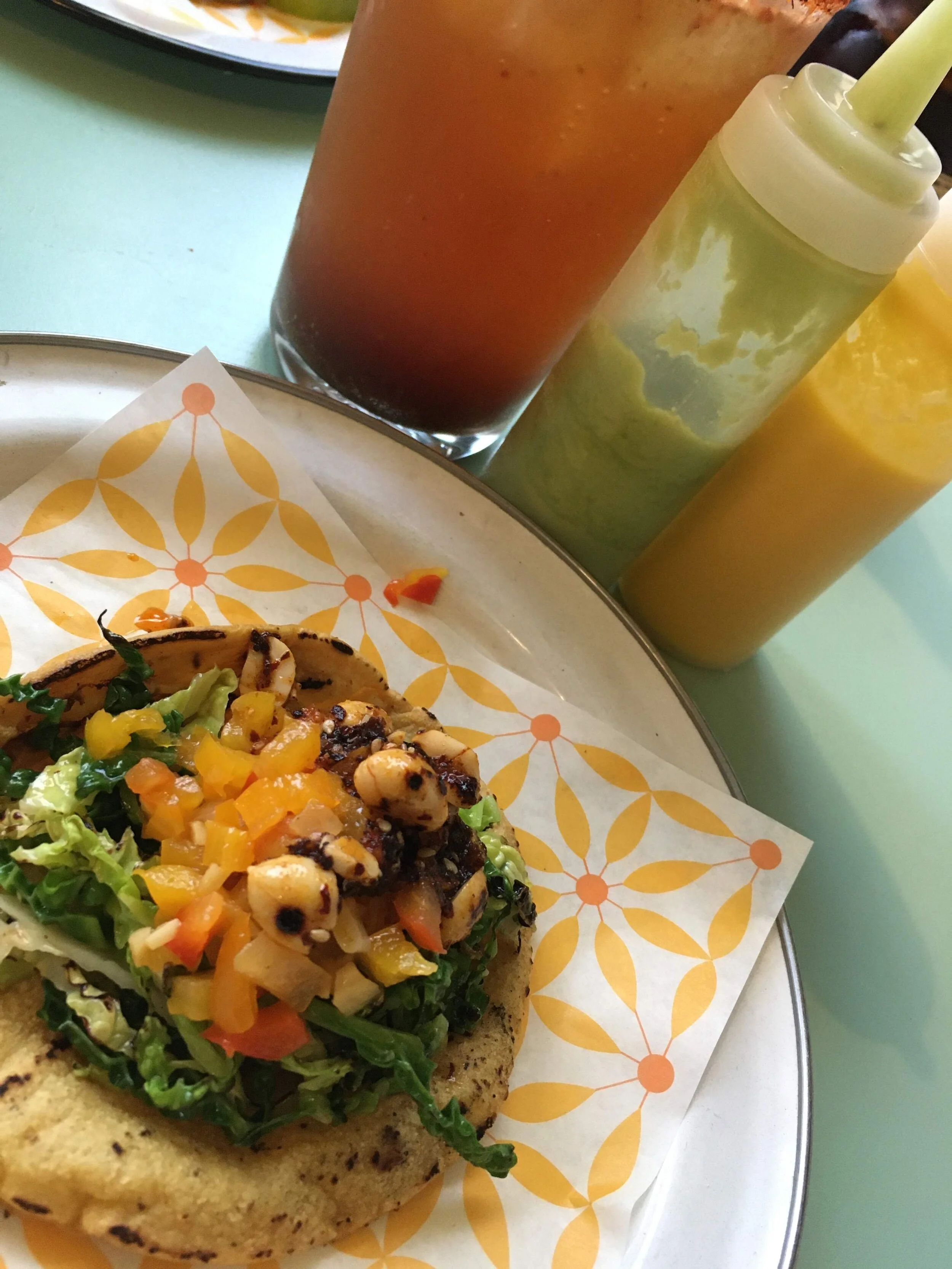 My favorite bite in Copenhagen, at  Hija de Sanchez . These were grilled cabbage tacos with the most amazing salsas! 