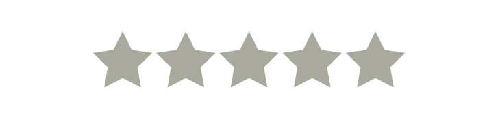 Five gray stars representing a five-star rating.