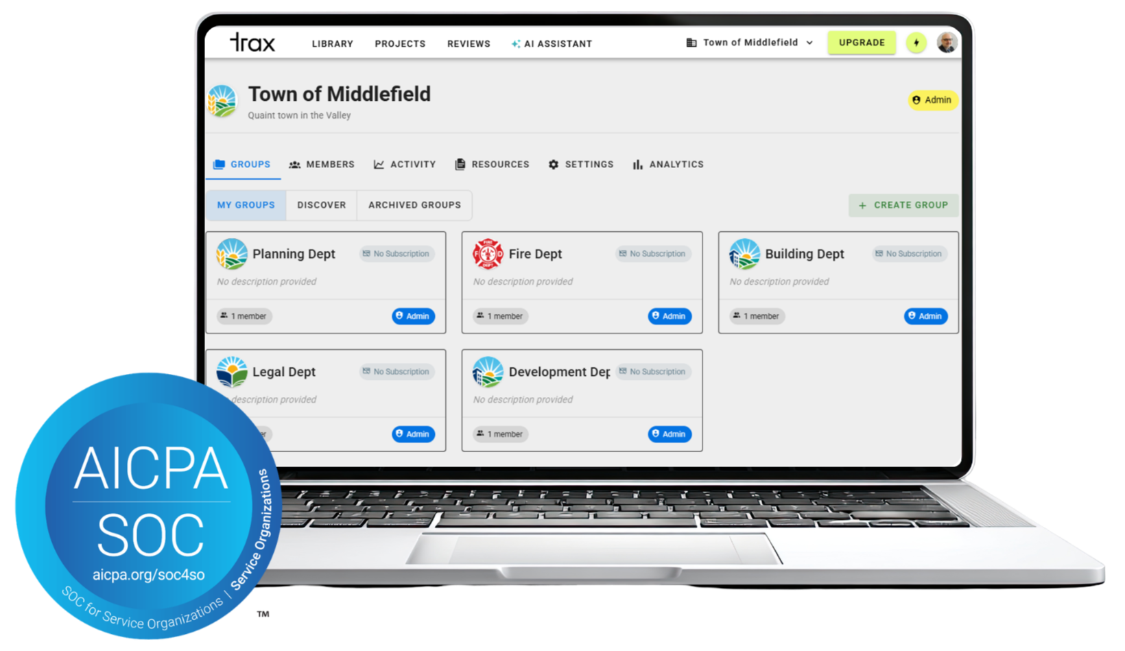 laptop with entreprise plan interface