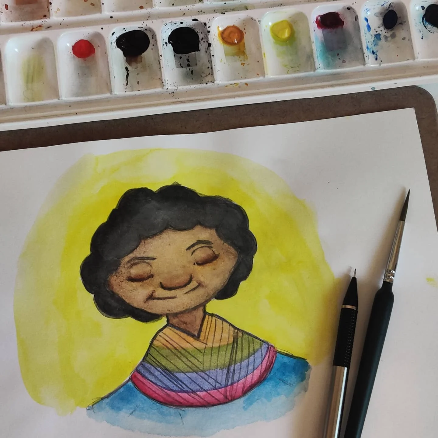 Sometimes you just need a little prayer. ππΎ
π
π
π
π
#artistsoninstagram #artistoninsta #art #watercolorpainting #watercolor #blackart #blackartists