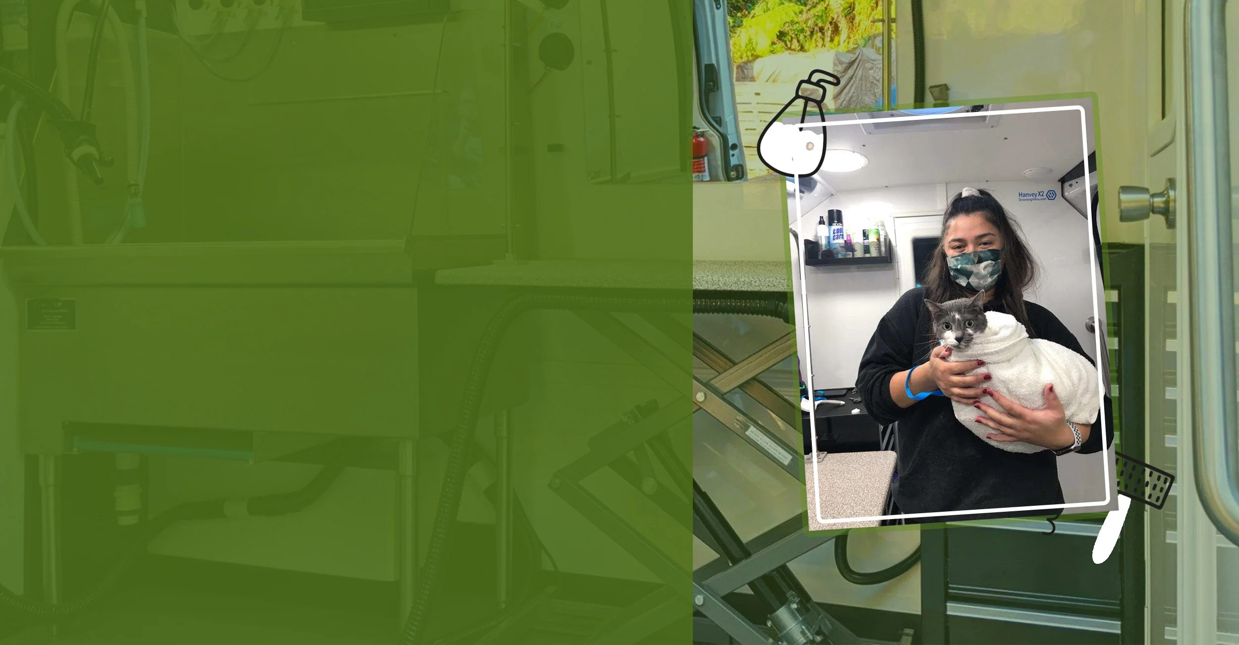 EarthWise Pet Marysville Mobile Pet Grooming Van Dog & Cat Grooming