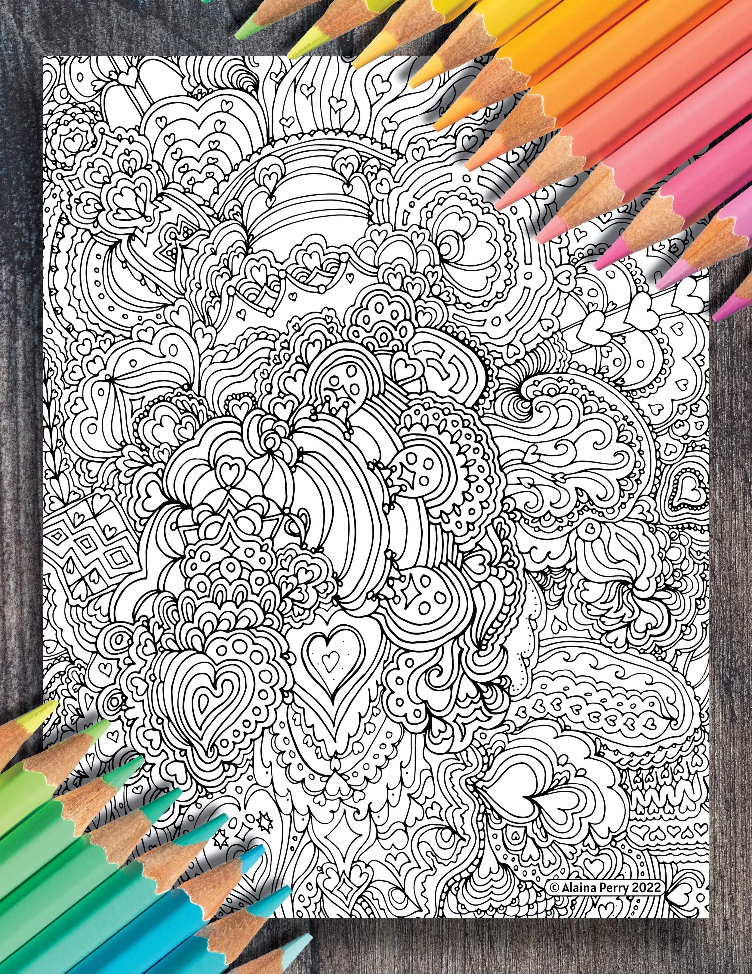 Complex Doodle Adult Coloring Page — Alaina Perry