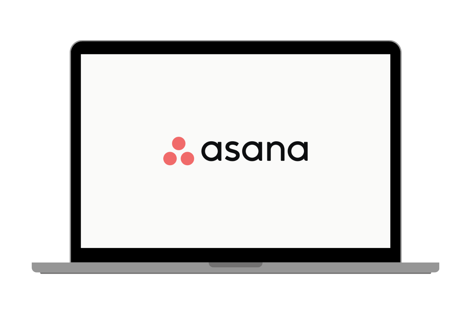 Asana logo on a computer screen against a white background