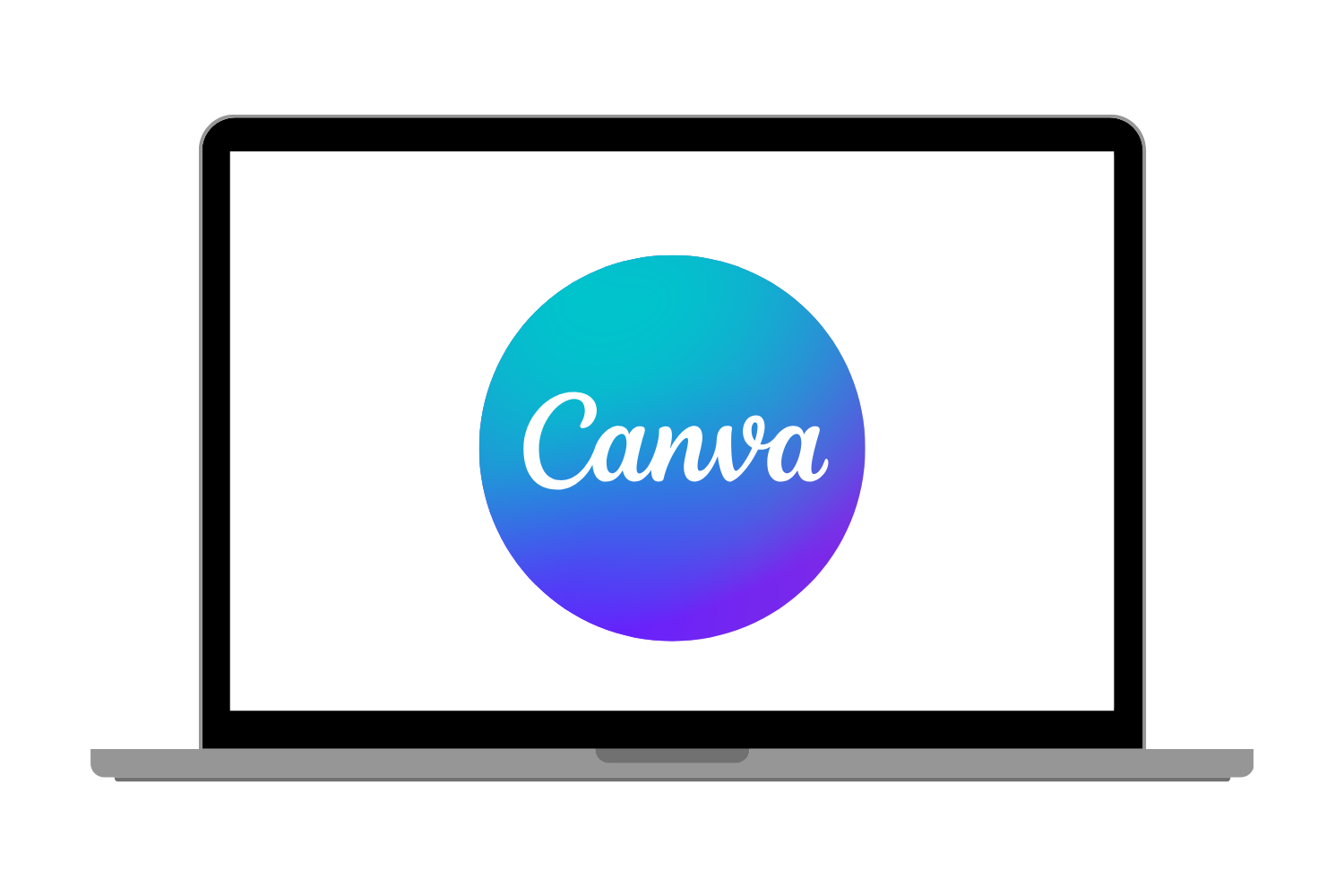 Canva logo on a computer screen against a white background